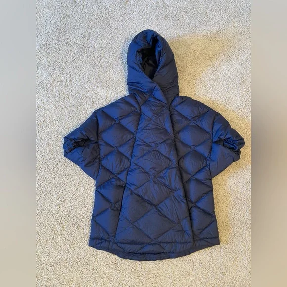 The Northface Far Northern Quilted Puffer Capelet EUC Rich Navy XS - Picture 2 of 16